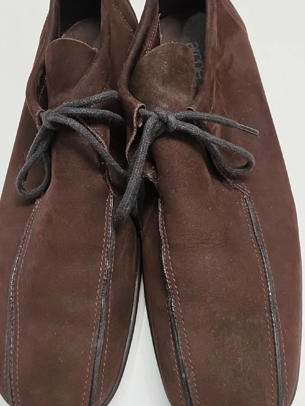 Arche France Dark Brown Suede Square-Toe Lace-Up Loafers / Oxfords - Size 10